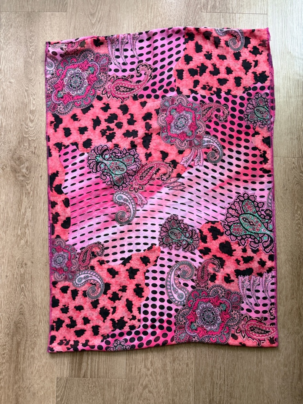 Pink Patterned Infinity Scarf - Picture 3 of 3